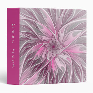 Fractal Pink Flower Dream, Floral Fantasy Text Binder