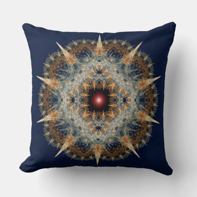 Fractal prickly ornament throw pillow (Front)