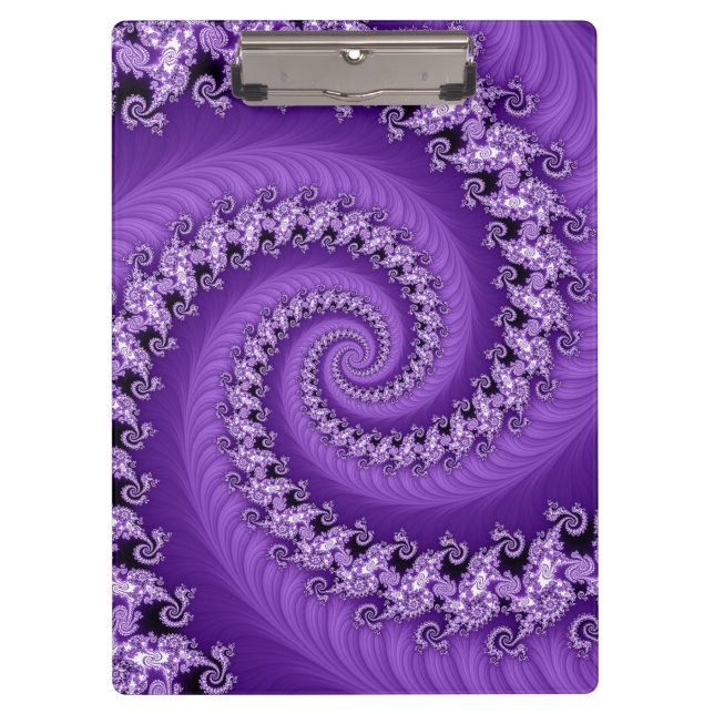Fractal Purple Double Spiral Clipboard (Front)