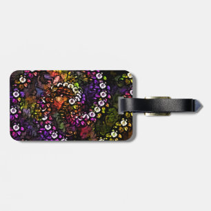fractal purple Psychedelic Rainbow Spiral Trippy Luggage Tag