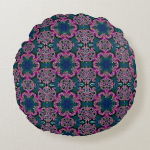 Fractal Radiance Round Pillow