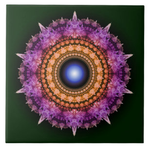 Fractal radiating colorful pattern tile