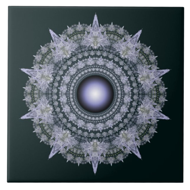 Fractal radiating mosaic pattern tile (Front)