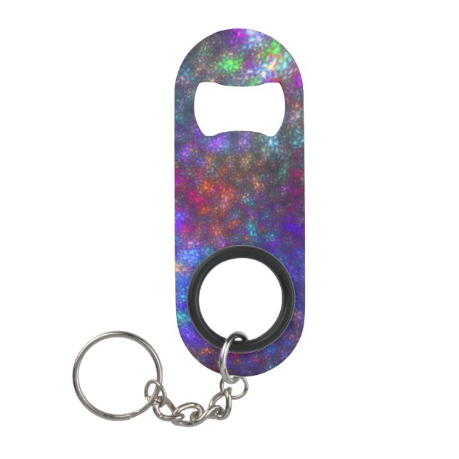 Fractal Rainbow Keychain Bottle Opener (Front)