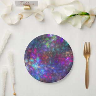 Fractal Rainbow Paper Plate