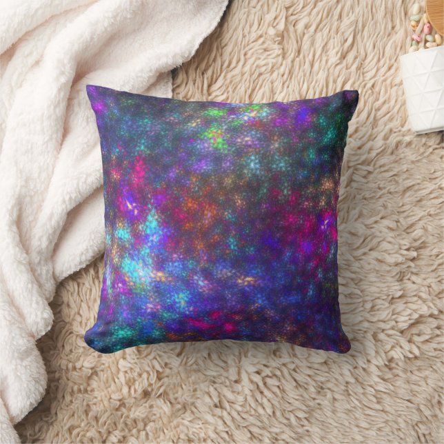 Fractal Rainbow Throw Pillow (Blanket)