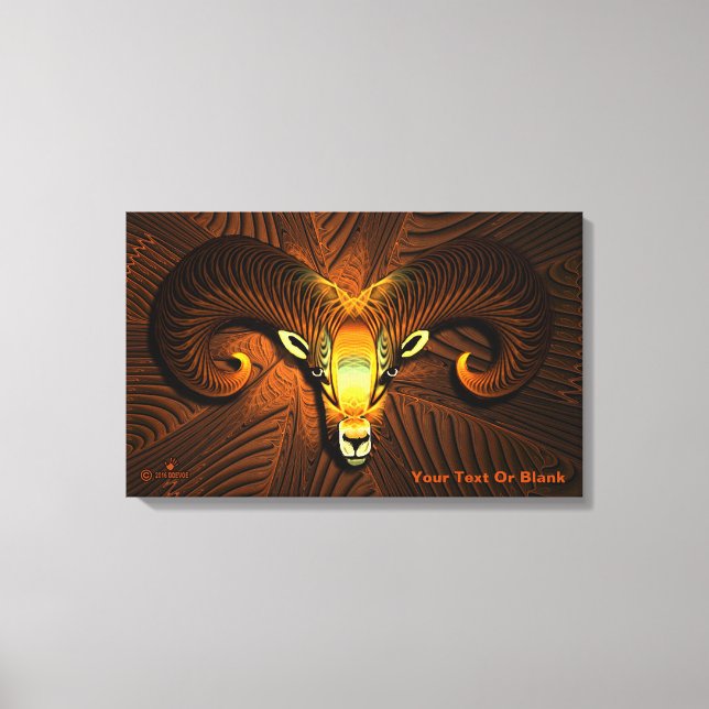 Fractal Ram's Head Canvas Print (Front)