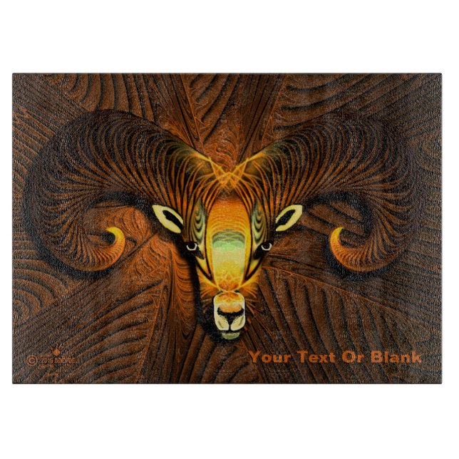 Fractal Ram's Head Cutting Board (Front)
