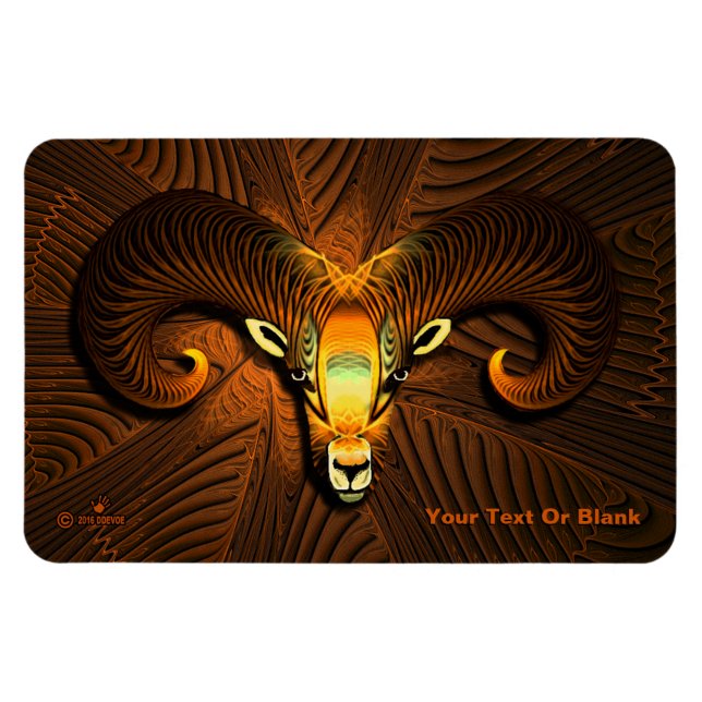 Fractal Ram's Head Magnet (Horizontal)