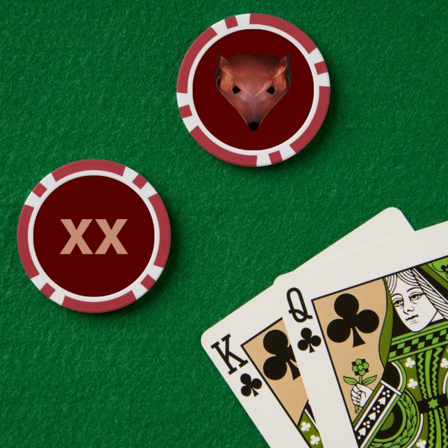 Fractal Red Fox Poker Chips (Poker Table (Double))