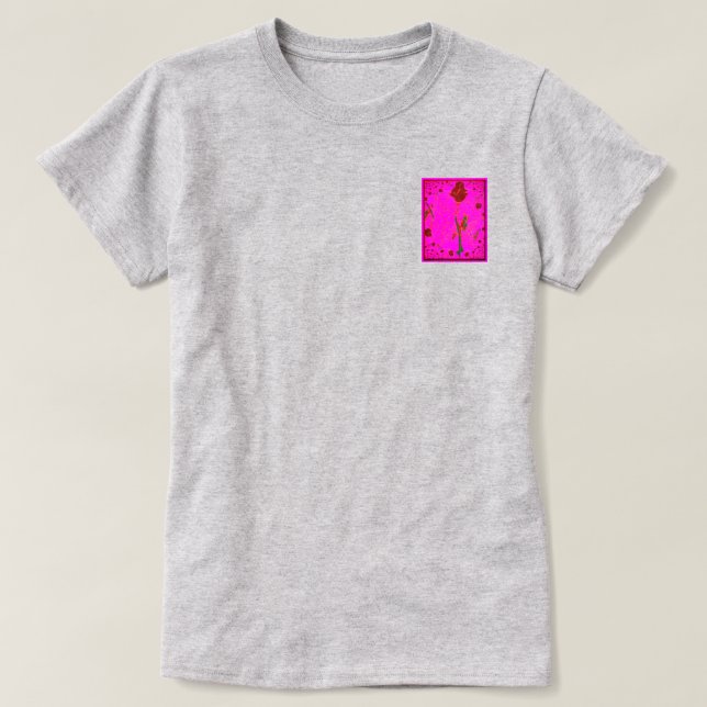 Fractal Red Rose T-Shirt (Design Front)