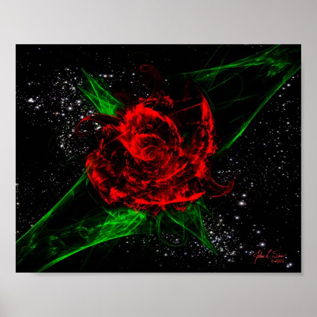 Fractal Rose (10x8) Poster (Front)
