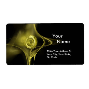 FRACTAL ROSE 1 Antique Light Yellow Black