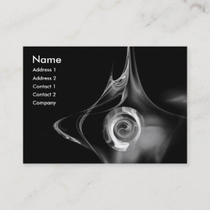 FRACTAL ROSE 1 bright black and white grey Business Card
