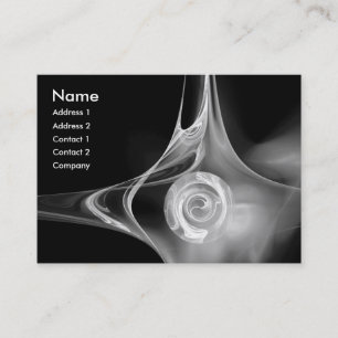 FRACTAL ROSE 1 bright black and white grey Business Card