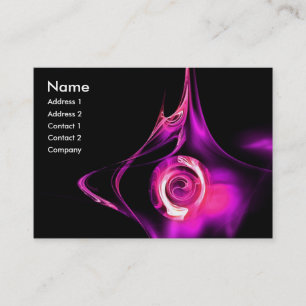 FRACTAL ROSE 1 bright black pink purple white Business Card