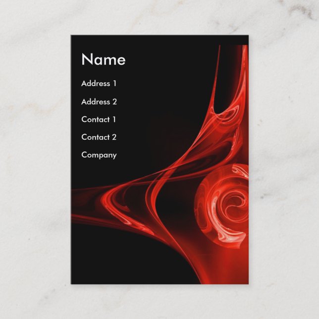FRACTAL ROSE 2 - red -blue Business Card (Front)