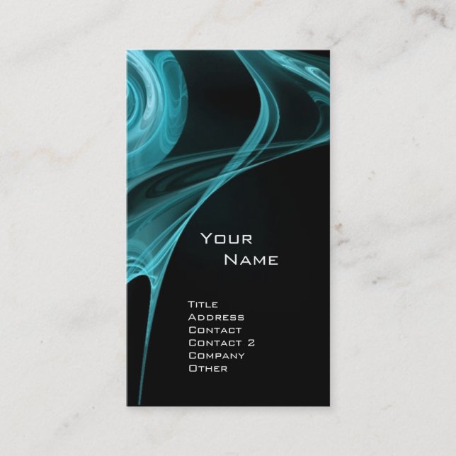 FRACTAL ROSE 3 antique blue Business Card (Front)