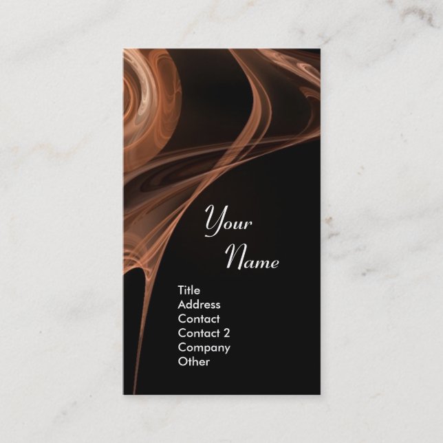 FRACTAL ROSE 3 bright  brown black Business Card (Front)