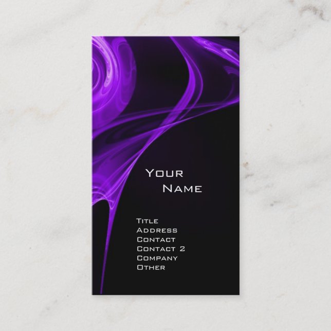 FRACTAL ROSE 3 bright dark purple Business Card (Front)