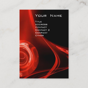 FRACTAL ROSE 3 bright red black Business Card