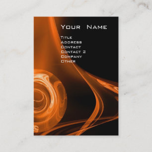 FRACTAL ROSE 3 bright yellow orange brown black Business Card