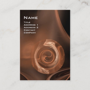 FRACTAL ROSE 4 MONOGRAM bright antique brown black Business Card