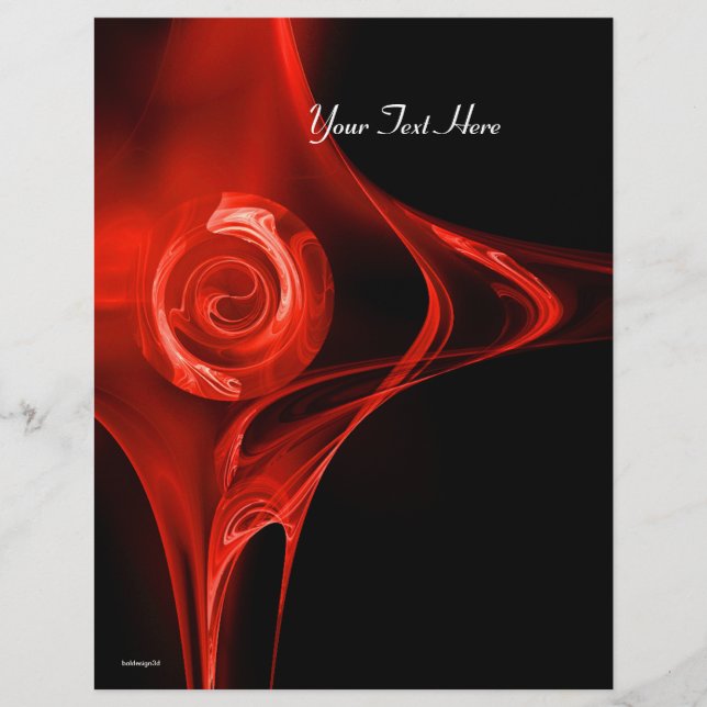 FRACTAL ROSE bright red black Flyer (Front)