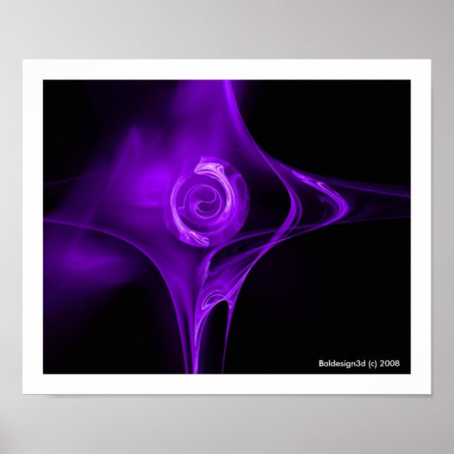 FRACTAL ROSE , purple Poster (Front)