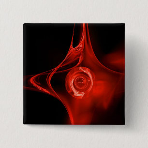 FRACTAL ROSE , red,black 2 Inch Square Button