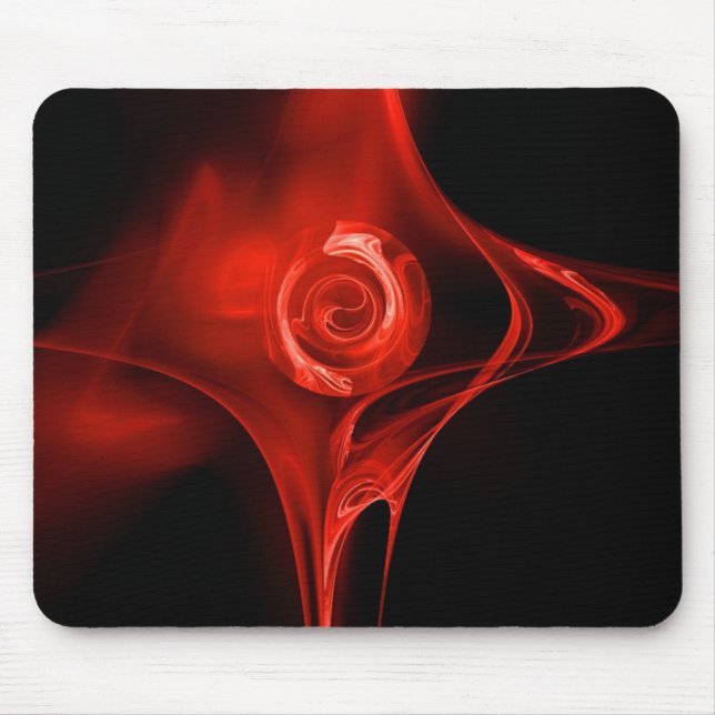 FRACTAL ROSE , red ,black Mouse Pad (Front)