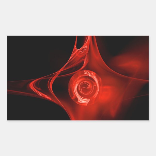 FRACTAL ROSE , red ,black Sticker (Front)