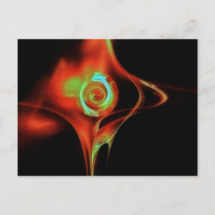 FRACTAL ROSE , red green blue Postcard