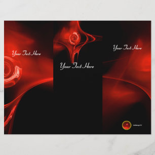 FRACTAL ROSE rouge vif noir 3 pli brochure