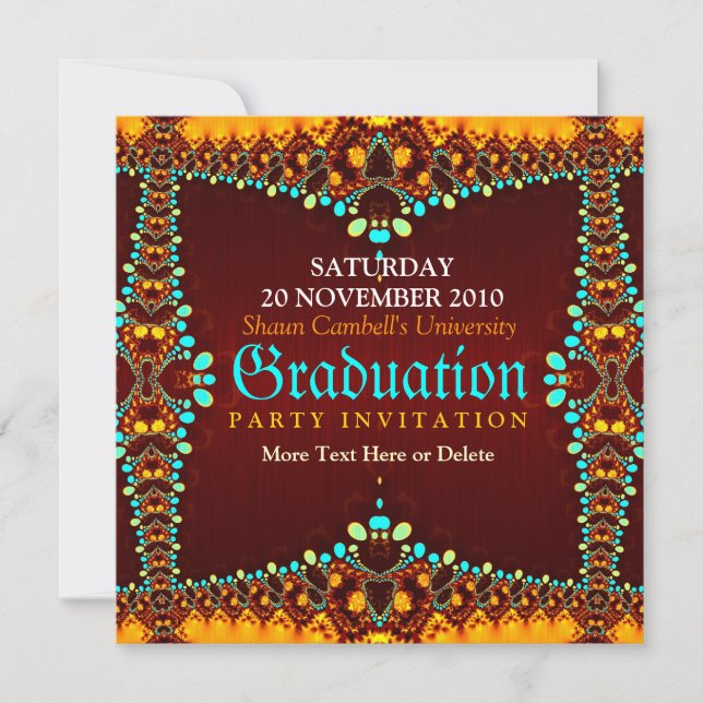 Fractal Royal Graduation Invitation (Front)