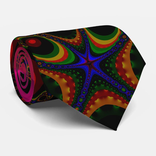 Fractal Royal Ruby Tie (Rolled)