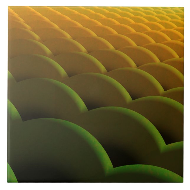 Fractal Scales Ceramic Tile (Front)