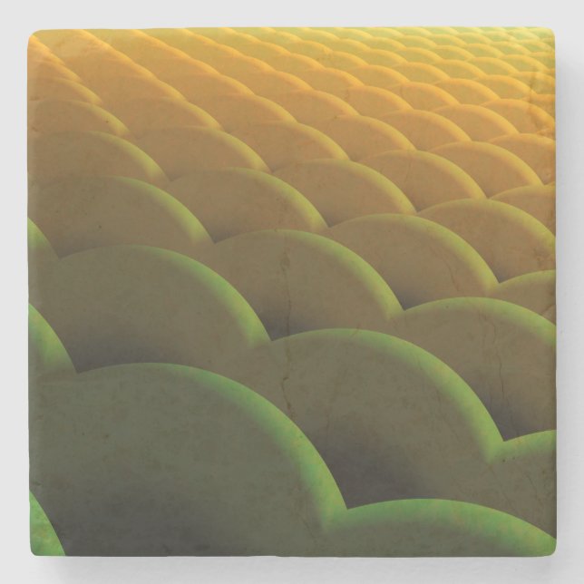 Fractal Scales Stone Coaster (Front)