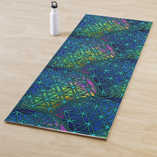 Fractal Seed of Life Flower Sacred Geometry  Yoga  Mat