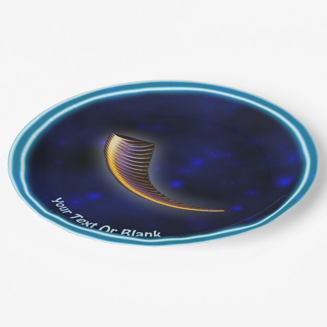 Fractal Shofar Paper Plate (Angled)