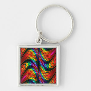 Fractal Silk Rainbow Keychain