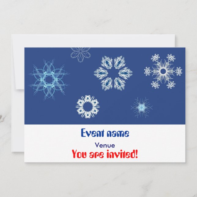 fractal snow invitation (Front)