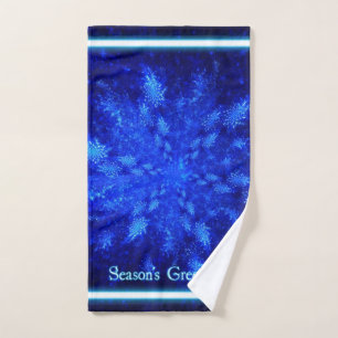 Fractal Snowburst - Season's Greetings Hand Towel