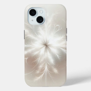 Fractal Snowflake On Beige iPhone 15 Case