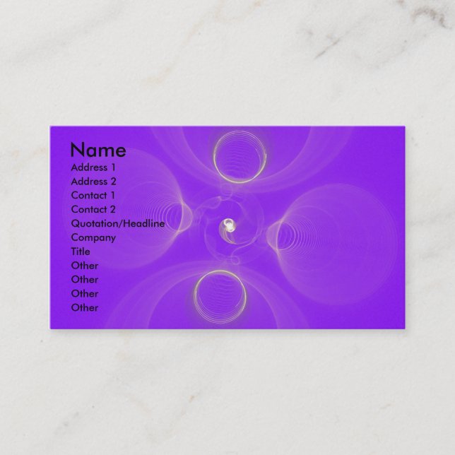 Fractal Sound Waves Business Card (Front)