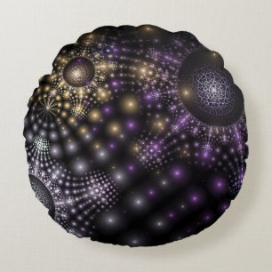 Fractal Sphere Art Mandala Universe Throw Pillow