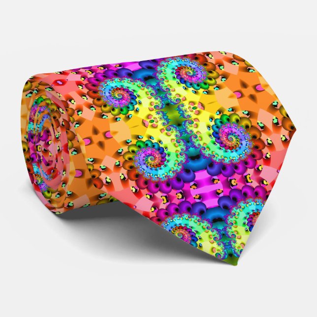 Fractal Spiral Delight Tie (Rolled)