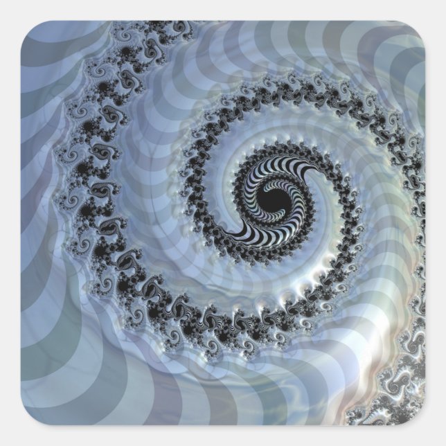 Fractal Spiral Elegance Square Sticker (Front)