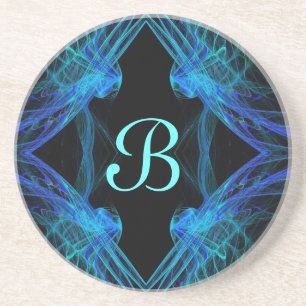Fractal Square Series-3---Blue coaster--1 of Coaster