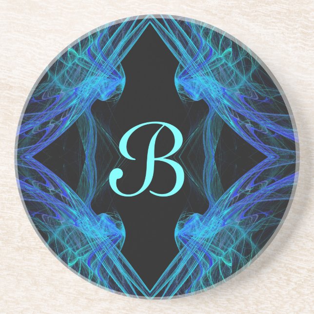 Fractal Square Series-3---Blue coaster--1 of Coaster (Front)